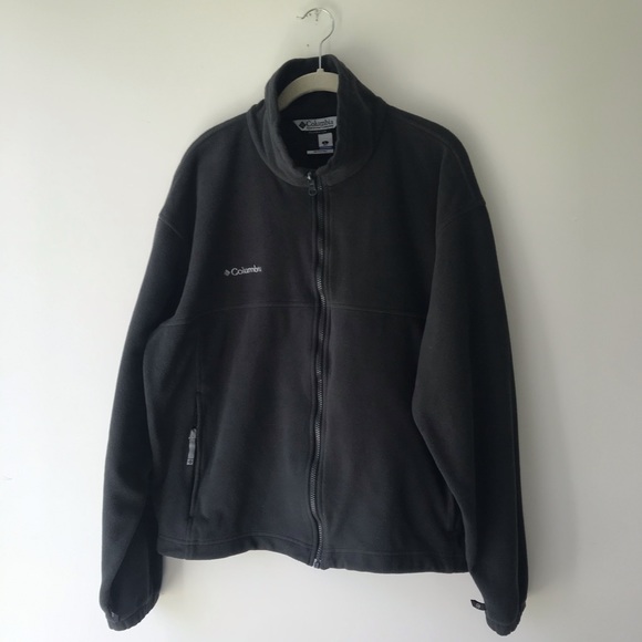 Men’s Columbia charcoal gray fleece zip front jacket Sz L - Picture 2 of 10